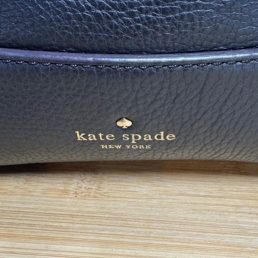 Kate Spade Black Pebbled Leather Bucket Bag EUC - Picture 3 of 12
